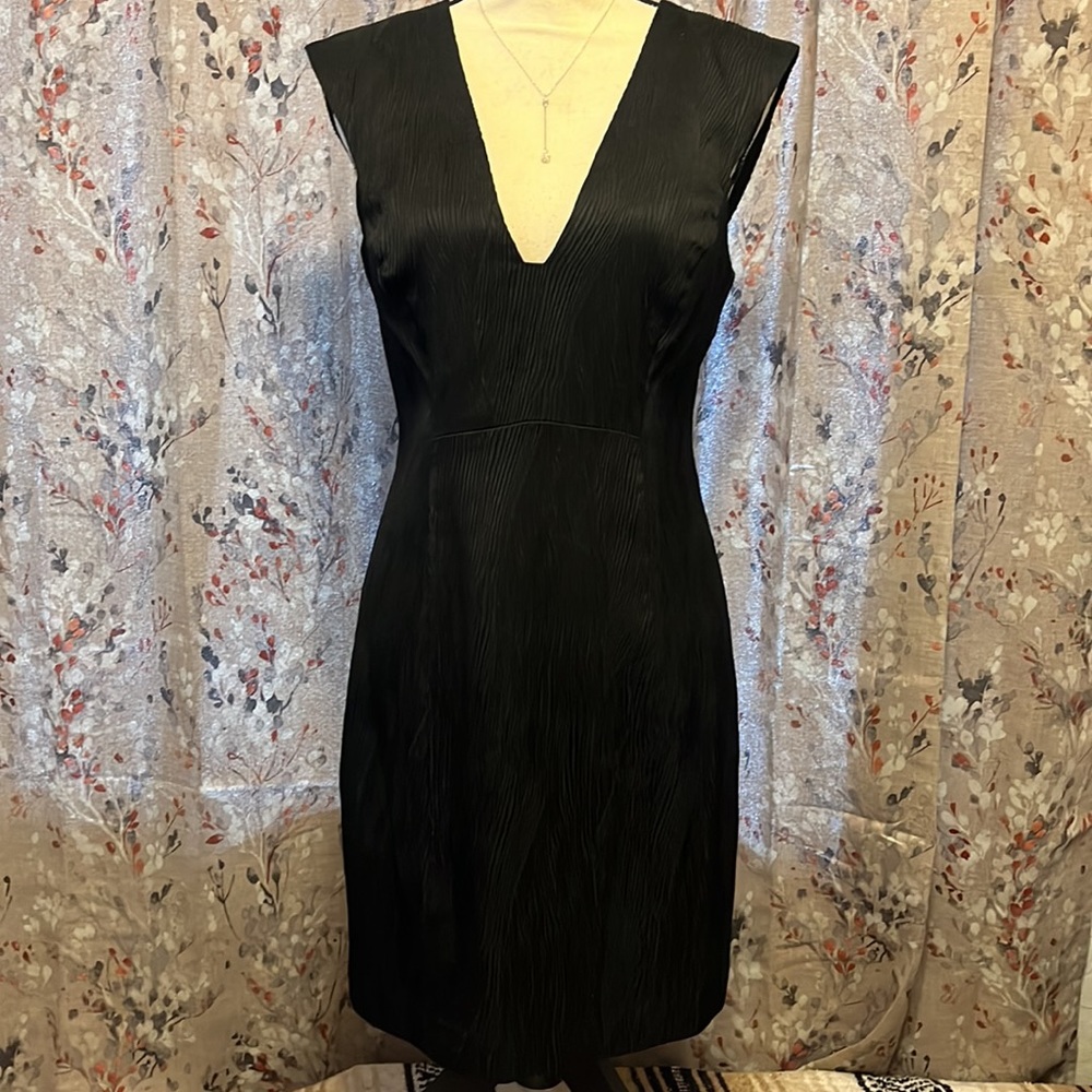 Black Halo deep plunge little black dress